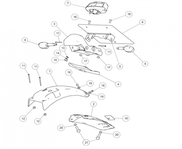 REAR FENDER CONTINENTAL 535 (E4)