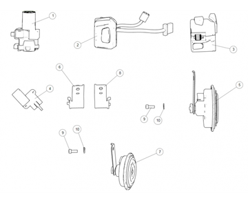 HANDLEBAR SWITCHES/LOCK KIT CONTINENTAL 535 (E4)