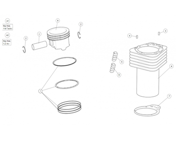 CYLINDER/PISTON CLASSIC 500 (E4)