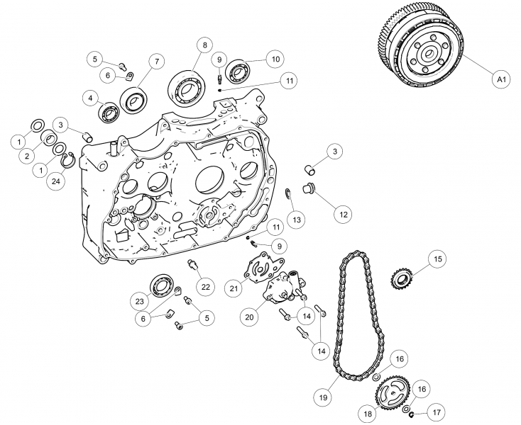 RIGHT CRANKCASE HIMALAYAN (E5)