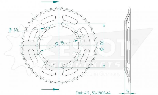 Afbeeldingen van Achtertandwiel sx 50 00/13