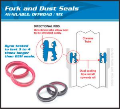 Afbeeldingen van Voorvork keerring en dust sealkit ktm sx 50 12/21 sx 65 12/21