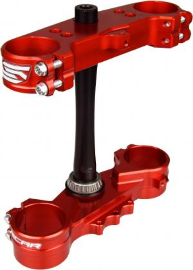 Afbeeldingen van CR125/250 97-07 CRF 250R 04-07 450R 02-04 TRIPLE CLAMPS OFFSET 22MM RED COLOR -2MM