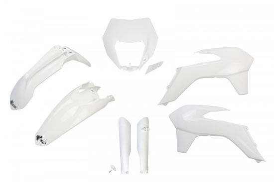 Afbeeldingen van UFO FULL KIT KTM WHITE WITH HEADLIGHT - EXC / EXC-F 2014-2016
