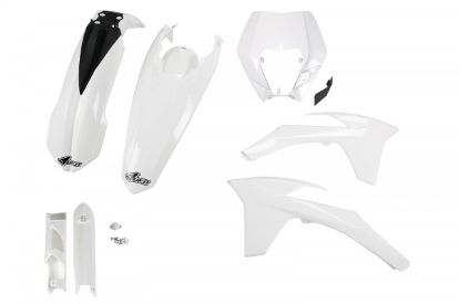 Afbeeldingen van UFO FULL KIT KTM WHITE WITH HEADLIGHT - EXC / EXC-F 2012-2013