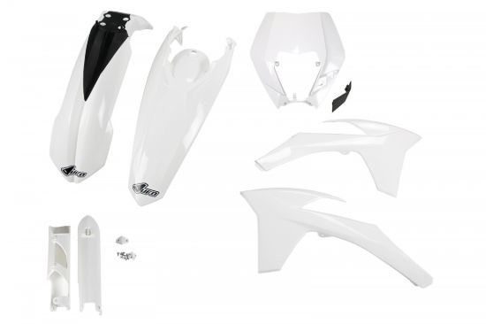 Afbeeldingen van UFO FULL KIT KTM WHITE WITH HEADLIGHT - EXC / EXC-F 2012-2013