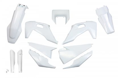 Picture of UFO FULL KIT HUSQVARNA WHITE WITH HEADLIGHT - TE / FE 2020-2023