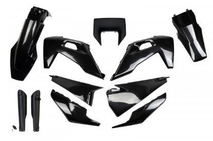 Picture of UFO FULL KIT HUSQVARNA BLACK WITH HEADLIGHT - TE / FE 2020-2023