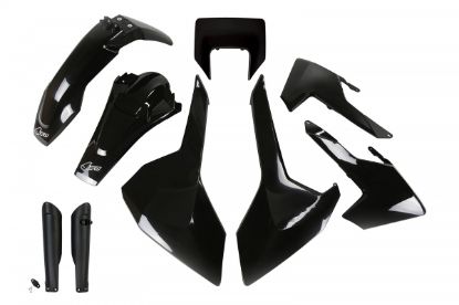 Picture of UFO FULL KIT HUSQVARNA BLACK - TE / FE125 2017-2019