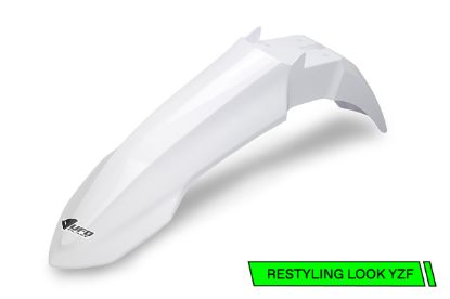 Afbeeldingen van UFO FRONT FENDER YAMAHA WHITE - YZF250 24-25 / YZF 450 23-25