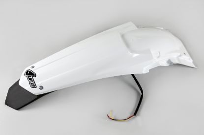 Afbeeldingen van UFO REAR FENDER (W/LED) SUZUKI WHITE - RMZ250 10-18