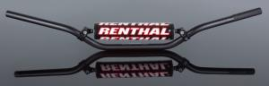 Afbeeldingen van RENTHAL HANDLEBAR 22MM BLACK-PADDED 809 RC HIGH 809-01-BK-01-185