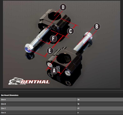 Picture of Stuurklemmen 36MM Renthal Husq FE/TE 2018-22 / GAS GAS 2022 / KTM EXC/XC 2012-22 & SX&F 2012-15