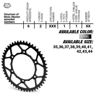 Afbeeldingen van Achtertandwiel ktm sx 50/tc50 14-  Staal Motomaster